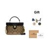 Coach Kay 20 Classic Сумка-коробка с логотипами по всей поверхности Женская сумка через плечо Черно-коричневая 78277-IMCBI