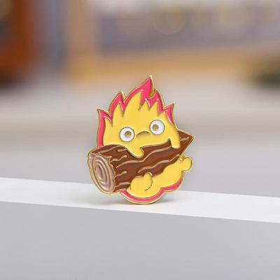 Эмалевый значок Огненный дух Кальцифер - Японский игровой мультяшный лацканный значок