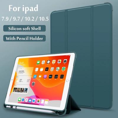 Чехол с держателем для карандашей для iPad Air 2 9,7 2017, 5, 6, для iPad 10,2, 9, 2021, 8, 2020, Mini 6, 5, 4, 3 Pro, 10,5, смарт-чехол