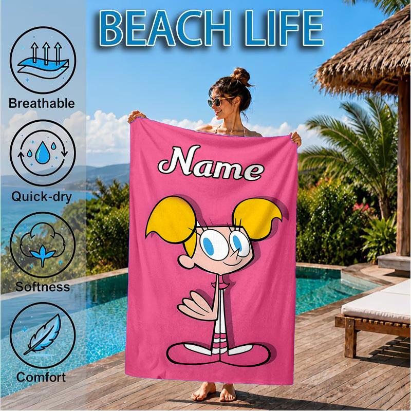 Custom Name Friendship Adventures OddParents Beach Towel Microfiber Beach Towel, Lightweight and Quick-Dry, for Summer Travel, Swimming Pool Gift