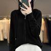 INDFS Женская мода повседневная осень-зима однотонный принт длинный рукав с капюшоном свитера