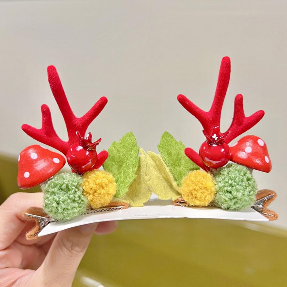 Christmas Antler Hair Clip Plush Hair Accessory Headwear Cute Barrettes Christmas Decoration Festival Gift For Women Girl