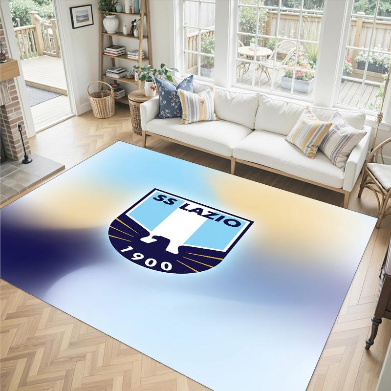 Lazio FC Design Crystal Velvet Carpet Cozy Non?Slip Printed Rug For Bedroom Living Room Entrance