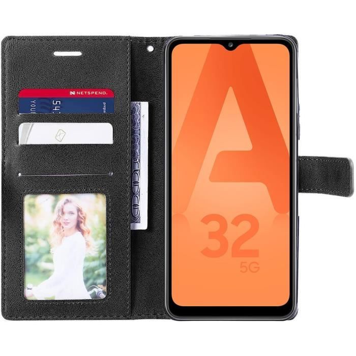 Case for Samsung Galaxy A32 5G Two-Tone Synthetic Leather Navy Blue