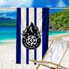 Flame Soccer Emblem Printed Beach Towel, Super Soft Microfiber, Perfect Gift Birthday, for Pool, Beach, Travel, for family and friends