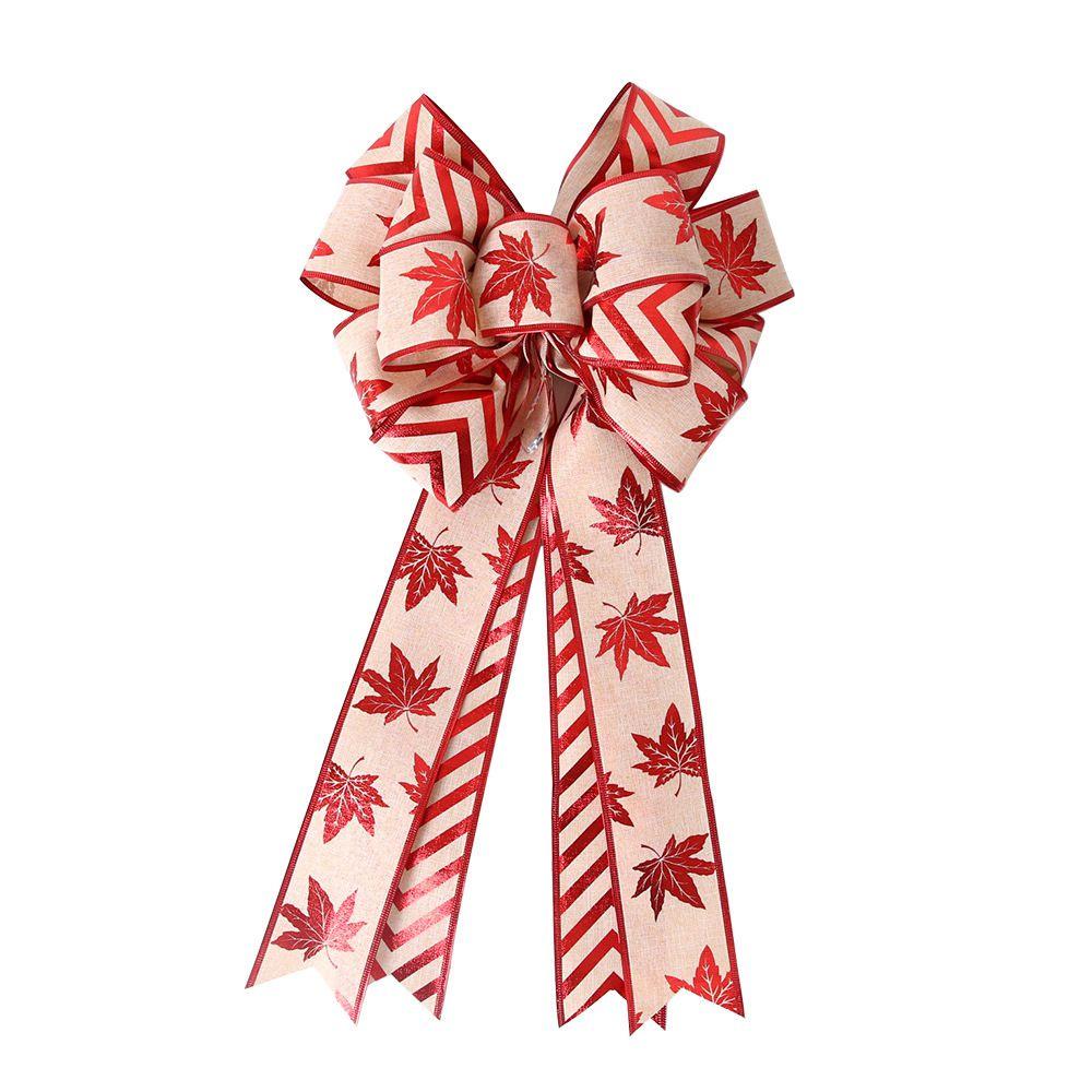 Festive Christmas Wreath Double Bow For Indoor And Outdoor Decorations