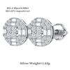 Round Cut Moissanite 925 Silver Stud Earrings 14K White Gold Plated Earring