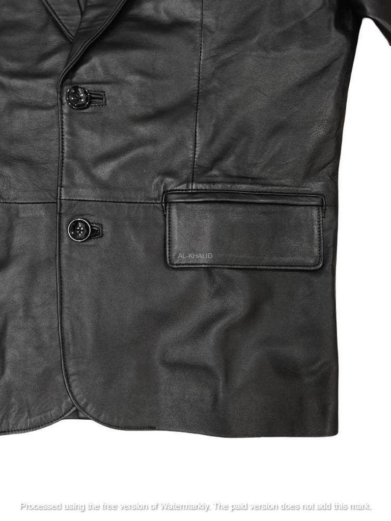 AL KHALID CLASSIC Новый мужской черный кожаный пиджак 100% чистая овчина стильный приталенный пиджак