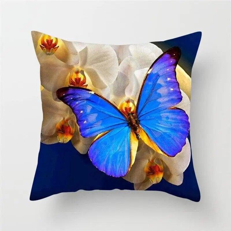 Colored Butterfly Animal Flower Cushion Cover for Home Living Room Sofa Chair Pillow Decoration Throw Pillow Cover