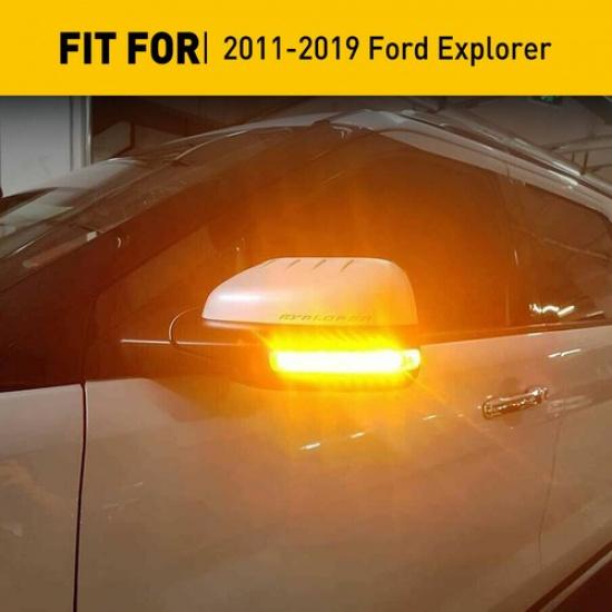 Smoked Sequential LED Side Turn Mirror Signal For Lights Ford 2011- Explorer