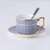 British Style Luxury Moroccan Coffee Cup Saucer Spoon Set Ceramic Mug Porcelain Simple Tea Cup Sets Kitchen