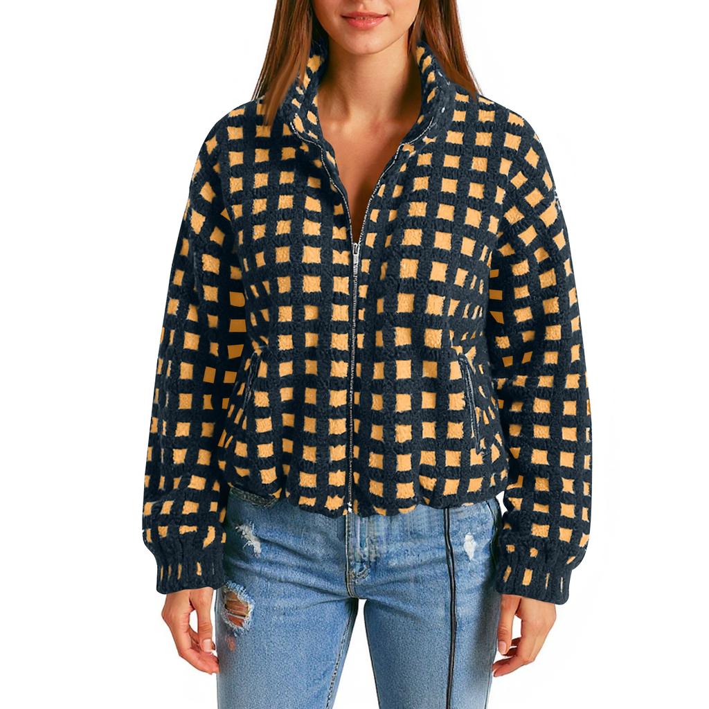 Женский осенне-зимний кардиган из овечьей шерсти с капюшоном на молнии из флиса повседневное пальто