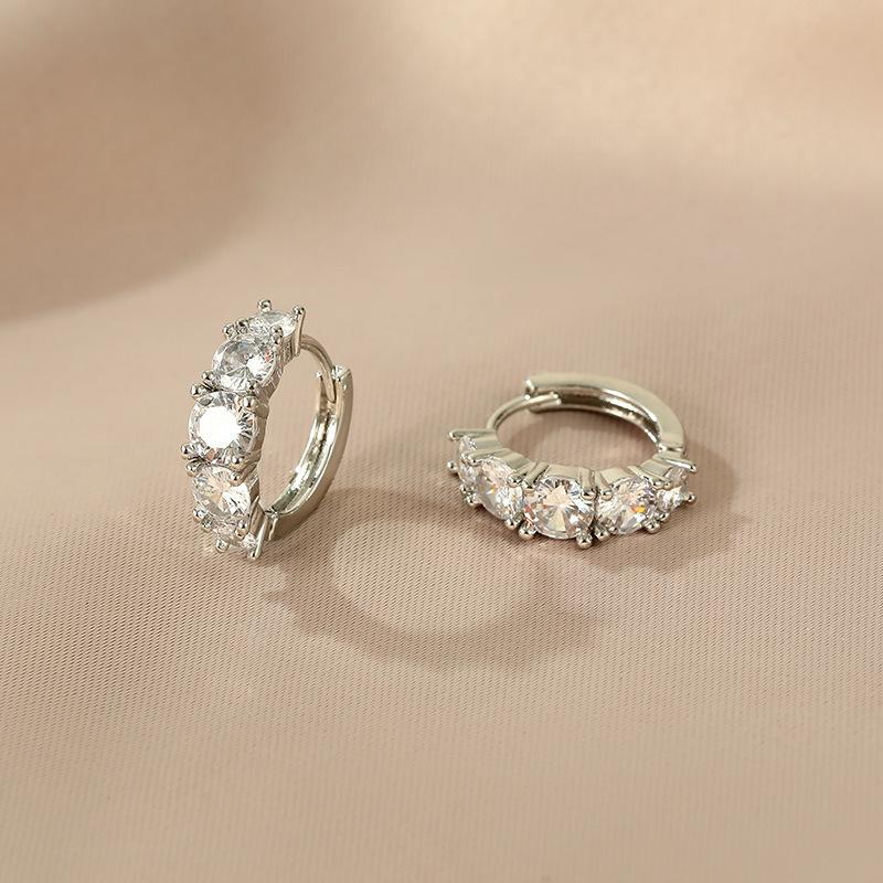 Роскошные серьги-кольца со стразами и кристаллами для женщин, роскошные романтические круглые серьги, минималистичные вечерние украшения с цирконием, аксессуары для ушей