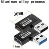 2PCS USB3.0 90 Degree Elbow Converter Left And Right Angled USB A Male to Female Extension Plug for Notebooks and Power Banks