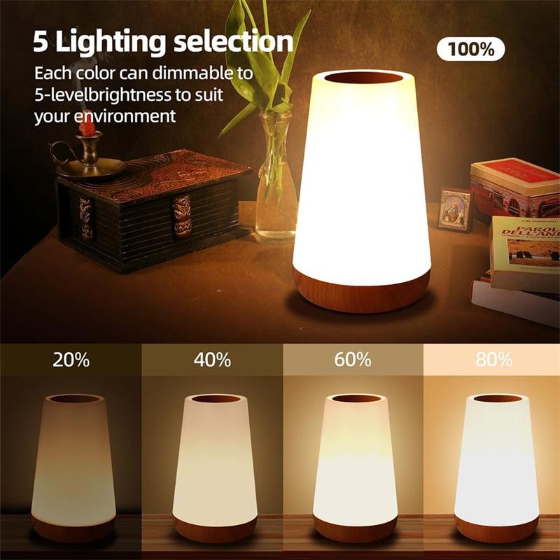 Светодиодный ночник с 13 изменяющимися цветами, с пультом дистанционного управления, сенсорным управлением, USB-перезаряжаемый, RGB-ночник, диммируемая лампа, портативная настольная прикроватная лампа