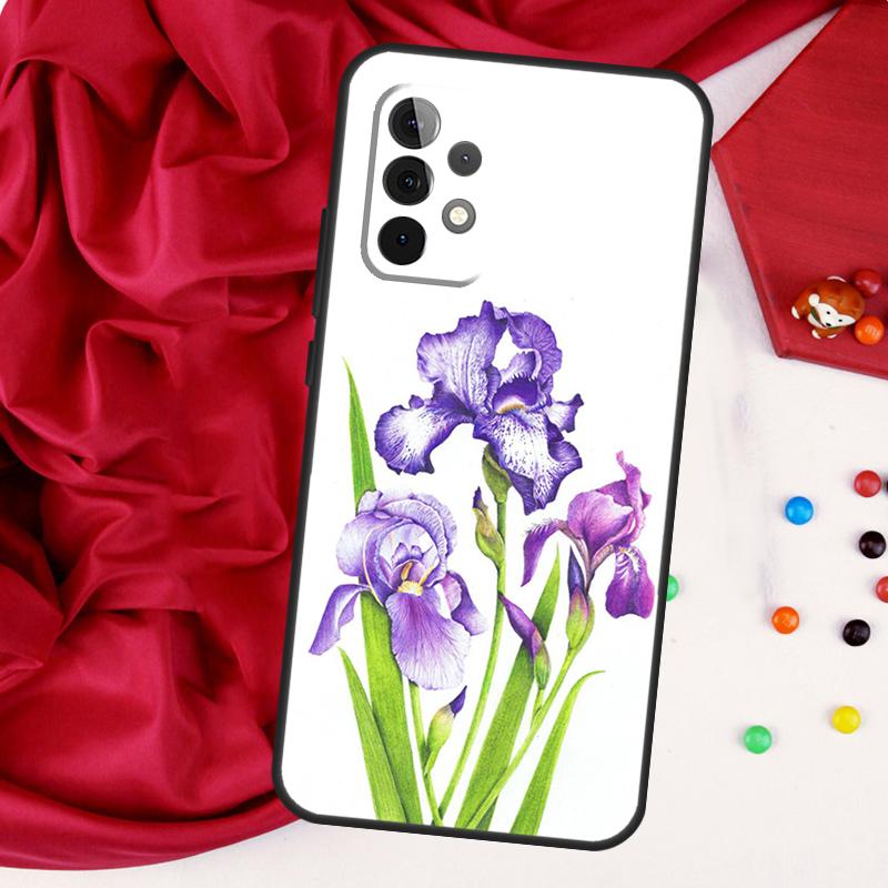Чехол Синий Ирис для Samsung Galaxy A54 A34 A14 A52 A72 A13 A33 A53 A73 A51 A71 A12 A22 A32