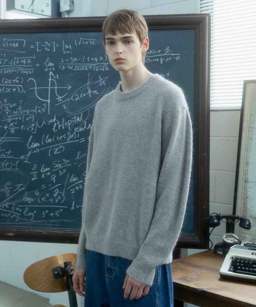 DTHIRTYONE Brushed Alpaca Sweater_Gray