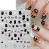 Kawaii Little Black Cat наклейки для ногтей мультфильм милый кот звезды буквы слайдеры для ногтей Y2K корейский японский дизайн ногтей маникюр декоры