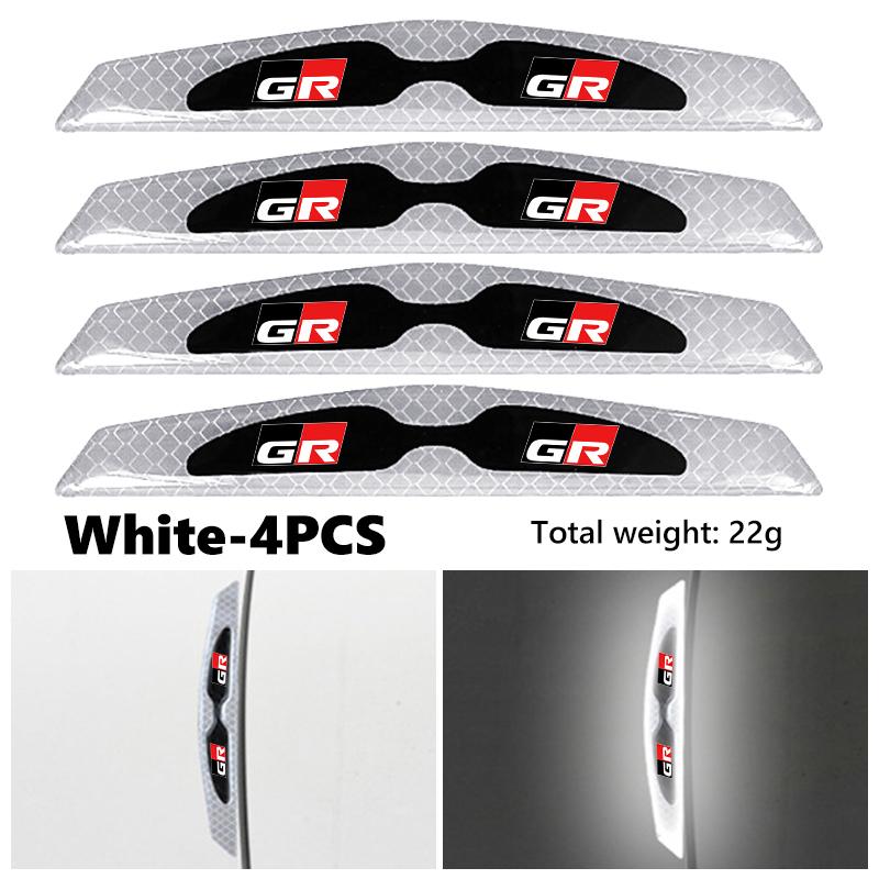 MZD1  4pcs Reflective Car Door Edge Protector Sticker Anti Collision Anti-scratch Strip For Toyota chr Corolla Camry rav4 Yaris GR