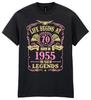 Жизнь начинается в 70 Женская футболка на день рождения РОЖДЕНА 1955 70-й Подарок Женская 50-х