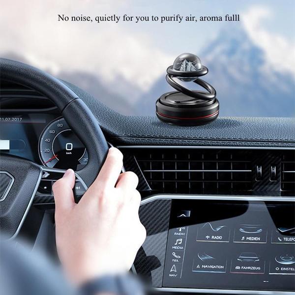 Solar Car Rotating Creative Ornaments Car Aromatherapy Air Freshener Aluminum Alloy Decoration Accessories