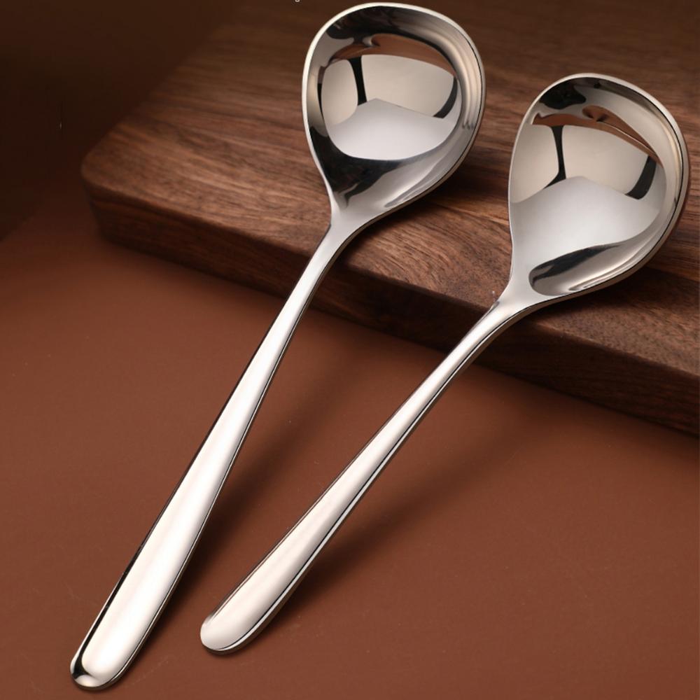 Home Kitchen Tool Stainless Steel Thicken Dining Dinner Scoop Soup Spoon Tableware Soup Ladle