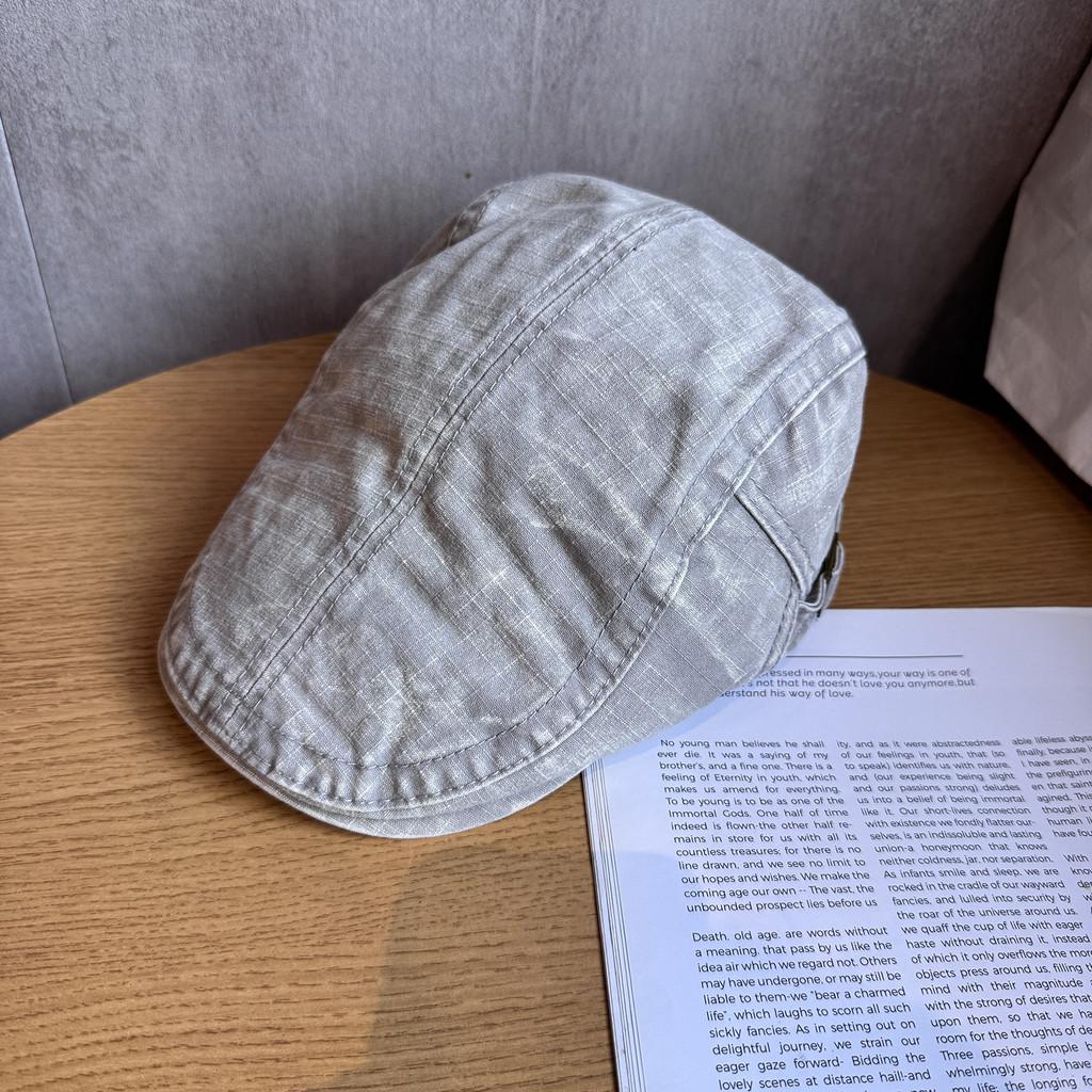 Retro Solid Color Toned Cotton Twill Cap Sunshade Casual Artistic Travel Hats