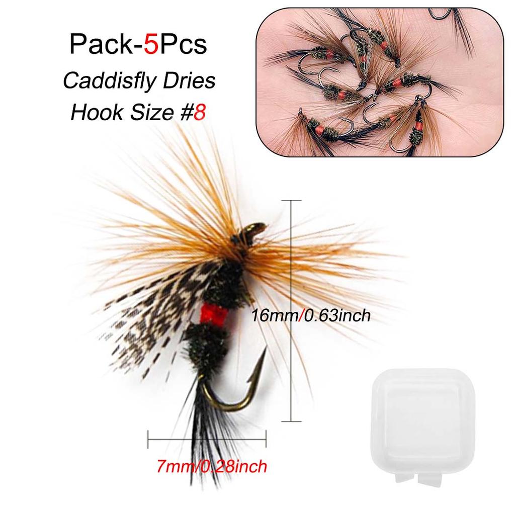 Fly Fishing Flies Lure 5/10Pcs Fly Fishing Lures Bass Salmon Trout Flies Dry Fly Fishing Feather Bait Fishing Flies