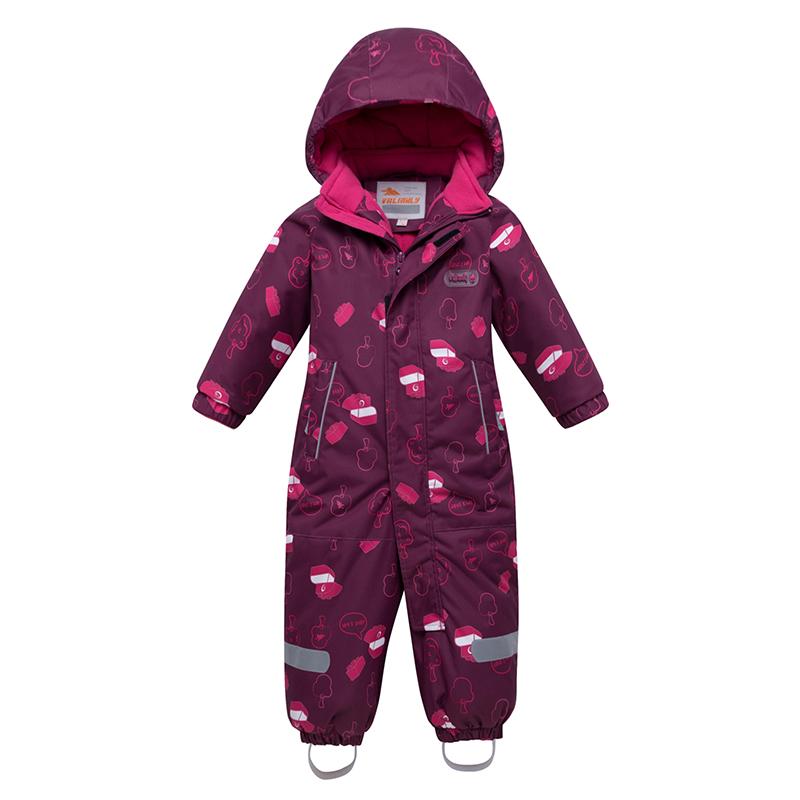 Зимний комбинезон для девочек VALIANLY, детский зимний комбинезон, детский лыжный костюм, цельный с капюшоном для девочек, уличный, водонепроницаемый, ветрозащитный