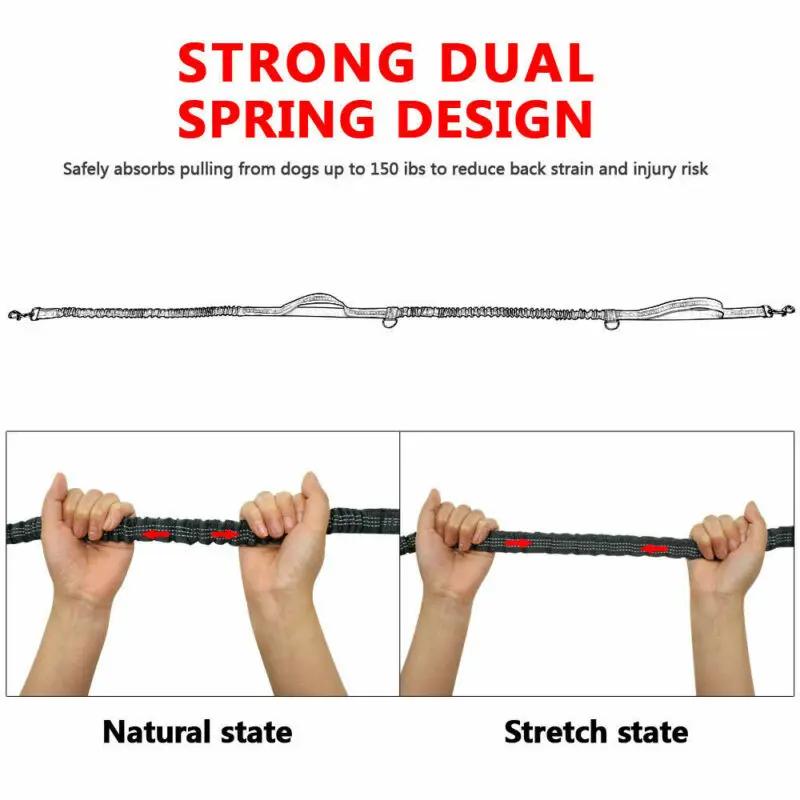 Светоотражающий поводок для собак, поводок для ходьбы, бега, эластичный регулируемый поводок для собак, поясной ремень, нагрудный ремень, трос для тяги, аксессуары для собак