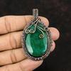 Zambian Emerald Copper Pendant Copper Wire Wrapped Pendant Copper Emerald Jewelry Handmade Pendant For Her Gift For Mother Gemstone Jewelry