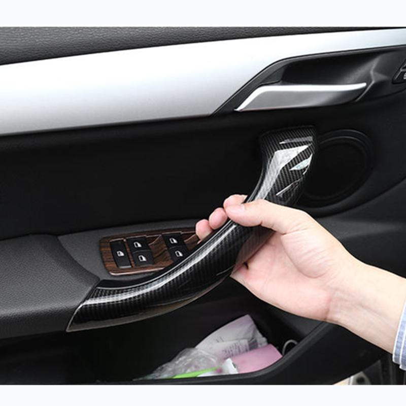 Для BMW X1 F48 2016-2018 Углеродное волокно ABS Автомобильная внутренняя дверная ручка Отделка Автомобильные аксессуары для BMW X2 F47 2018