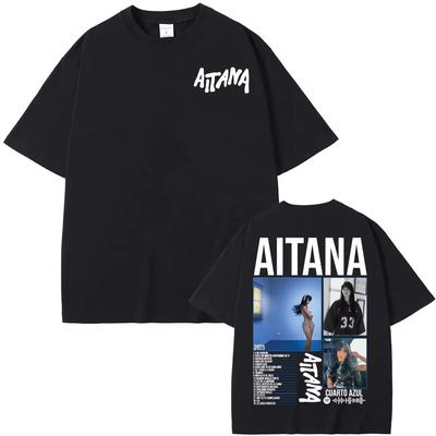 Певица Aitana Синяя Комната Тур Графическая Футболка Мужская Женская Модная Эстетичная Футболка с Коротким Рукавом Хлопок Повседневная Оверсайз Футболки