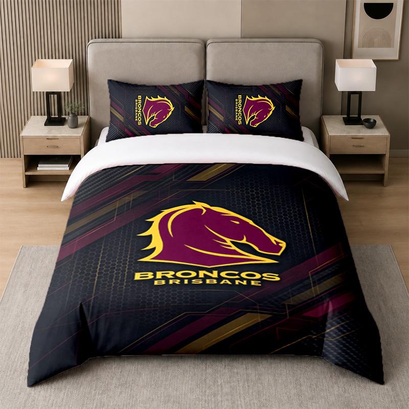 3 шт. Комплект постельного белья Brisbane Broncos Мягкая простыня и две наволочки Декор для спальни дома