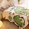 Children's Dinosaur Family Printed Flannel Blanket Super Compact Flannel Plush Blanket Suitable For Strollers