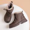 Autumn Winter Snow Boots Women's Velvet-Lined Leather Ankle Boots - Non-Slip Soft Warm Snow Boots