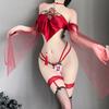 New Sex Underwear Sexy Antique Peony Embroidery Neck Belly Pocket Strap Bandage Hollow Uniform Set