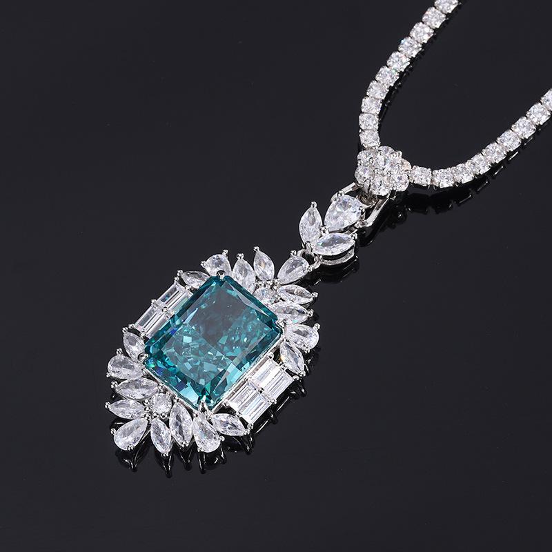 Jewelry Popular High Carbon Diamond Necklace Simulation Mint Yellow Diamond Pendant Pendant Silver