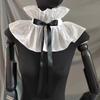 French Court Style, Ruffle Edge Decorative Lace-Up High Neck, Retro Ruff Scarf, Fake Collar Fashion