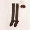 Autumn Winter Japanese Style Women's Over-the-Knee Wool Stockings Thickened Thigh Socks with Warm Knitted Crew Length Logo Body