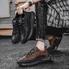 Модная мужская обувь Осень Шнуровка Толстая подошва Противоскользящая Увеличение роста Комфорт 2025 Новая трендовая повседневная обувь Мужская обувь для скейтборда