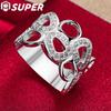 925 Sterling Silver AAA Zircon Heart Ring Jewelry
