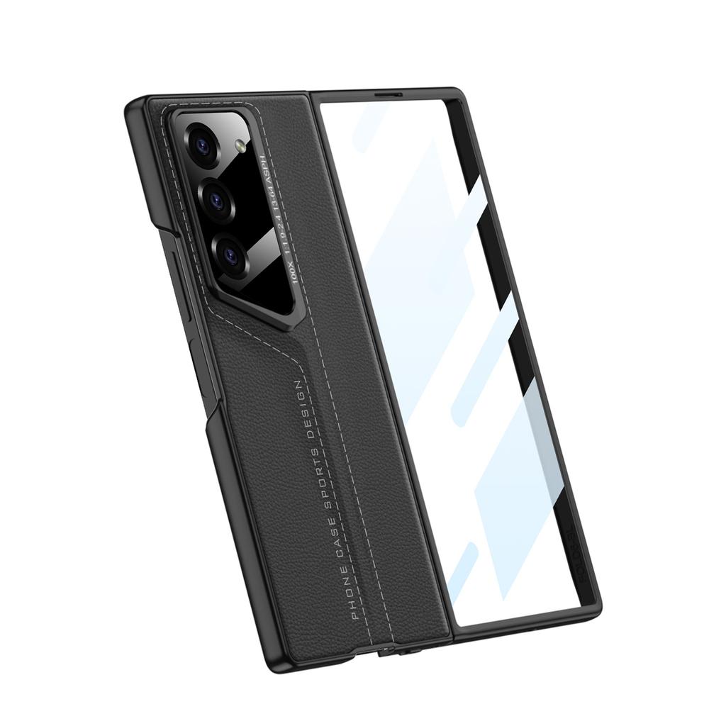 Подходит для чехла для мобильного телефона Samsung Fold6 Porsche Zfold6 Защитный чехол Blade Ультратонкий Простой кожаный простой чехол