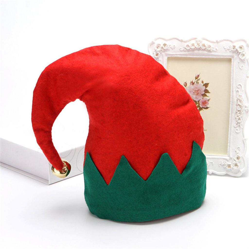 Cheerful Elf Hat with Bells Unisex Beanies Hat Slouch Christmas Headwear Baggy Hat Slouch Beanies Mischievous Elf