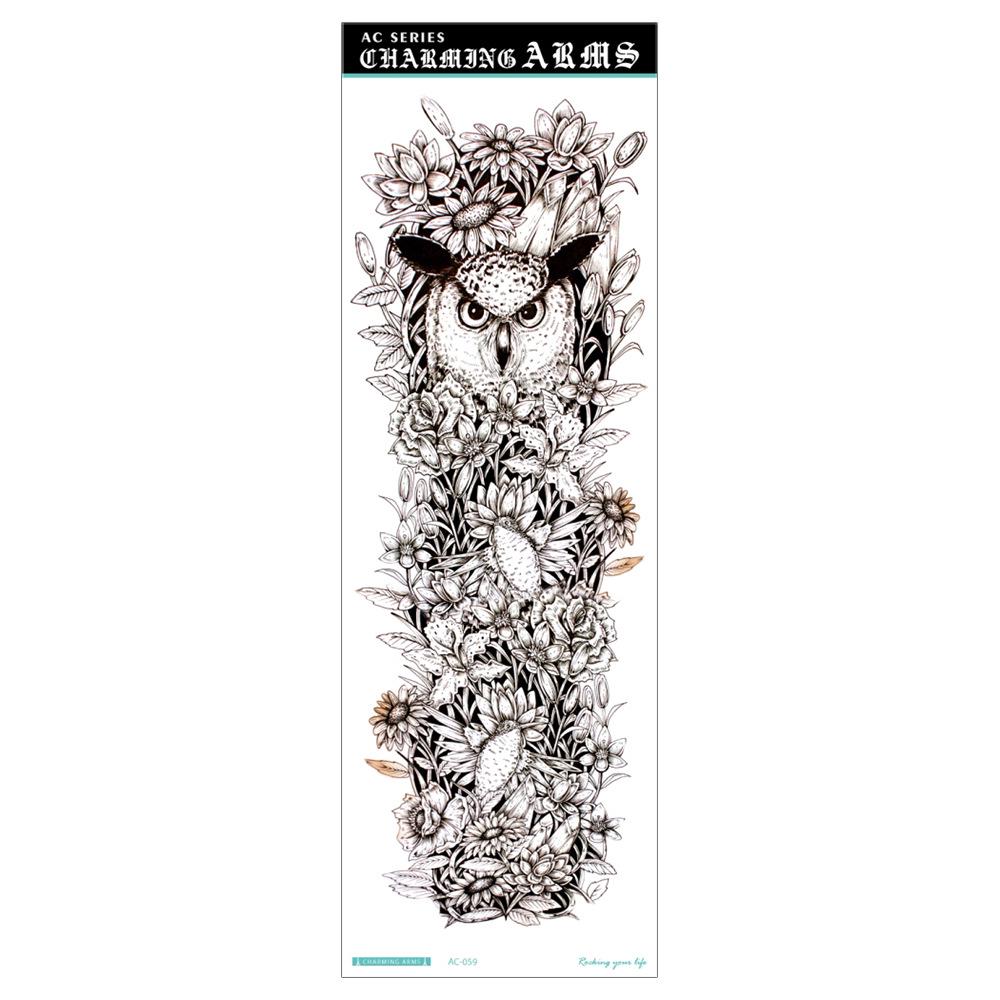 Waterproof Full Arm Tattoo Sticker - Trendy Floral Design