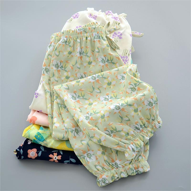 Детские повседневные брюки от комаров, летние тонкие брюки для сна для девочек, свободные внешние брюки-фонарики