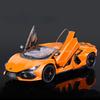 Масштаб 1/24 Aventador Сплав Литье под давлением Игрушечная Модель Автомобиля 4 Двери Открываются Резиновая Шина Звук Свет Полный Задний ход Машина Подарок Мальчику Декорация