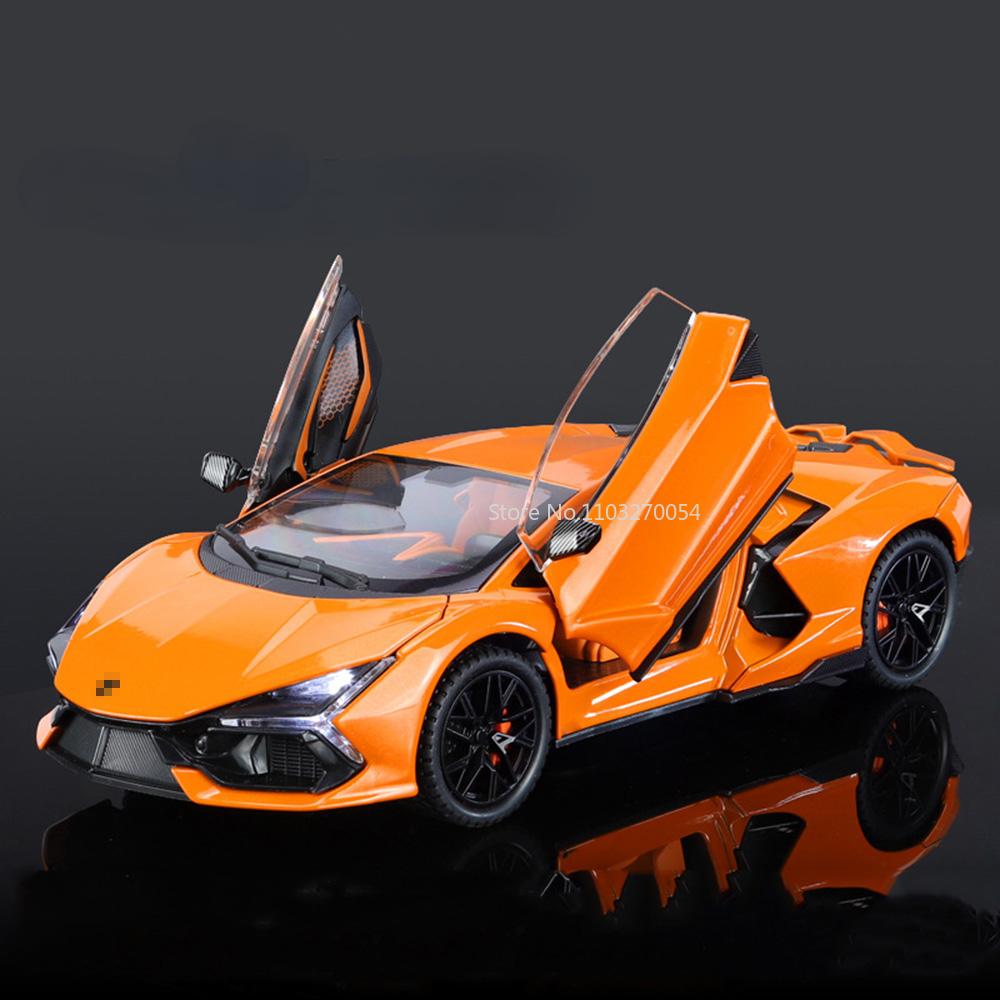 Масштаб 1/24 Aventador Сплав Литье под давлением Игрушечная Модель Автомобиля 4 Двери Открываются Резиновая Шина Звук Свет Полный Задний ход Машина Подарок Мальчику Декорация