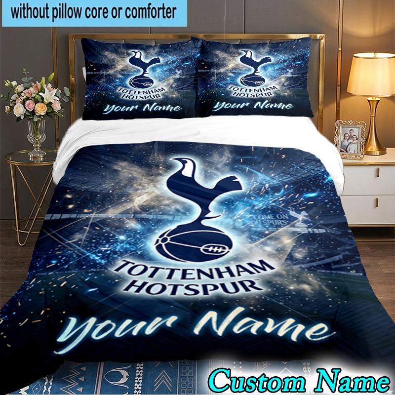 Custom Name Tottenham Hotspur Stadium 3PCS Bedding Set For Bedroom Dormitory,Including 1pc Duvet Cover And 2pcs Pillowcases Large size Fan gift
