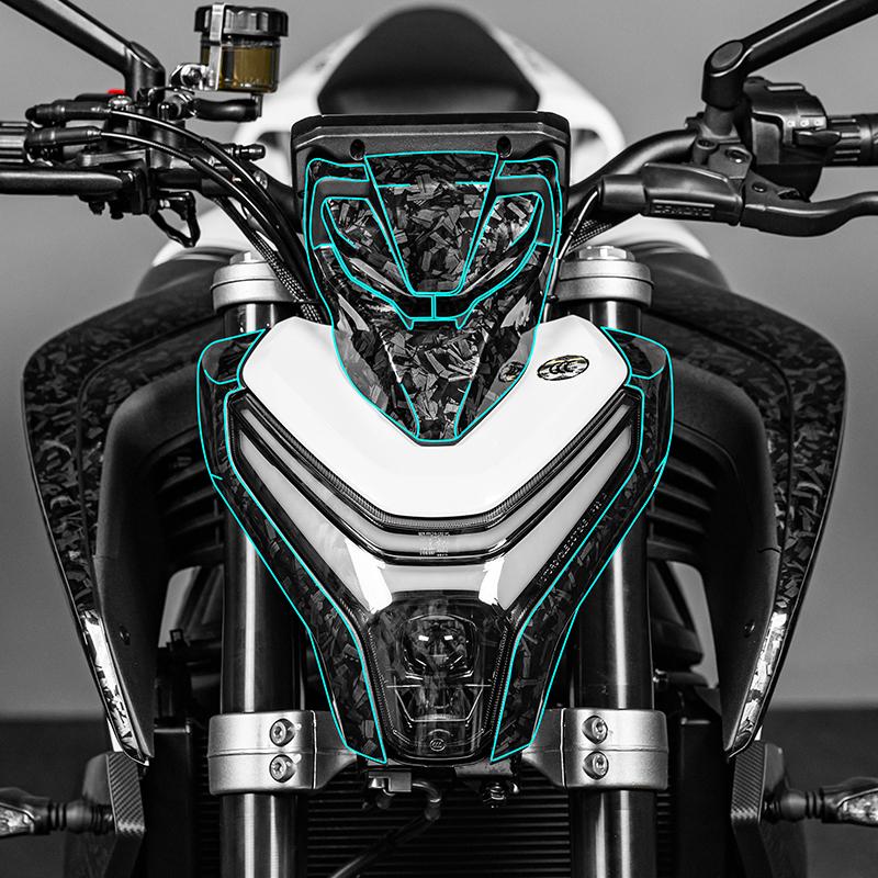 Используется для мотоцикла CFMOTO 450NK Наборы наклеек из кованого углеродного волокна Для аксессуаров велосипеда Декоративные и защитные наклейки